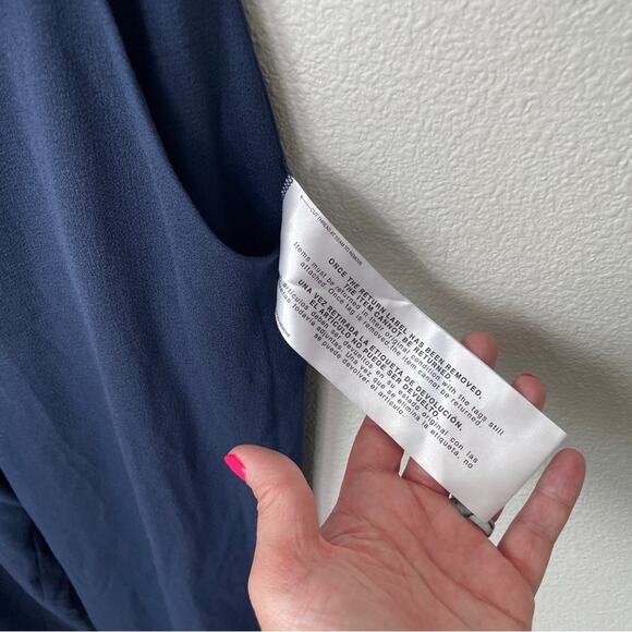 NWT Dress the Population Flippa Navy One Shoulder Asymmetrical Jumpsuit | L - Picture 7 of 8